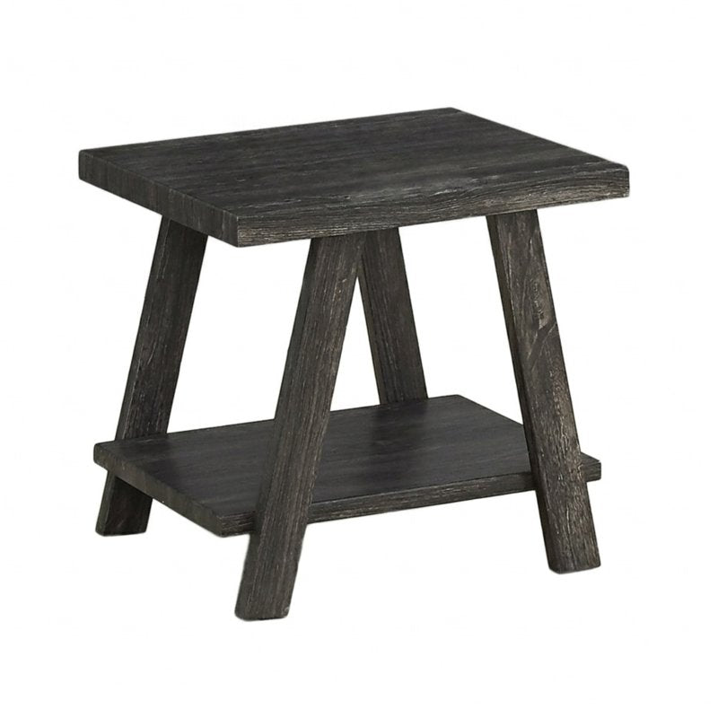 Contemporary Wood Shelf End Table - Multiple Colors Available