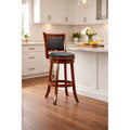 Augusta Swivel Wood Bar Stool - Amber Finish, Eco-Friendly Design