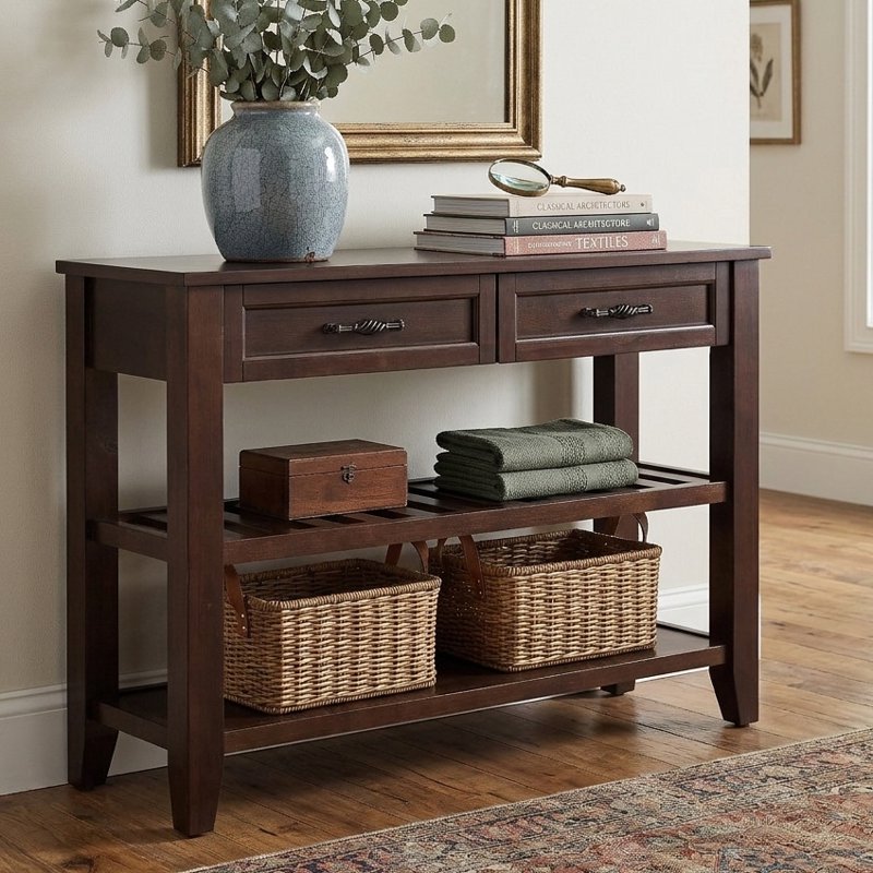 42" Console Table with 2 Drawers - Multi-Functional Entryway Sofa Table