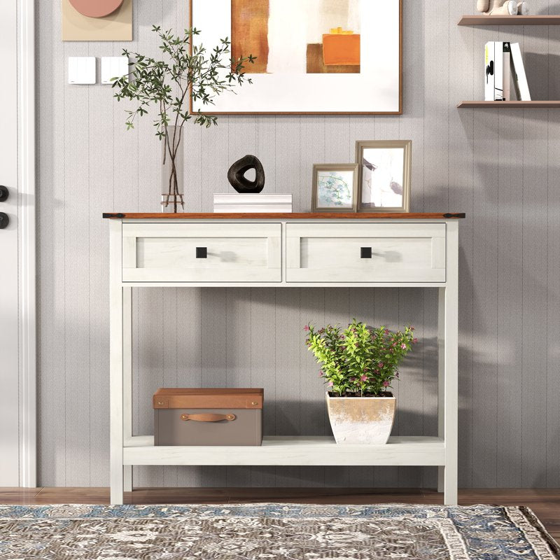 Farmhouse Console Table with Storage Drawer - Multi-Functional