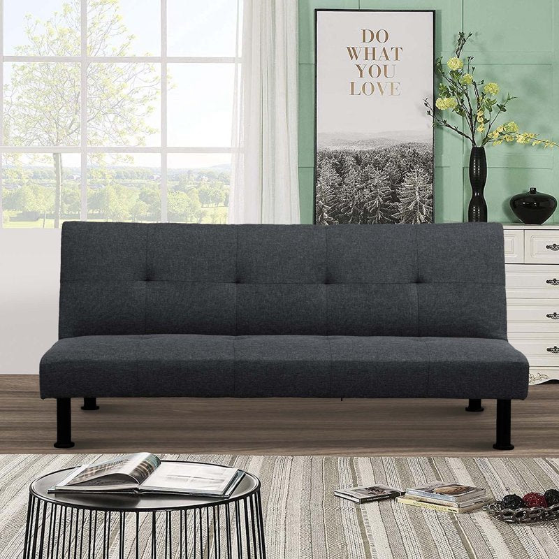 Modern Convertible Sofa Bed with Tufted Back - Multiple Colors