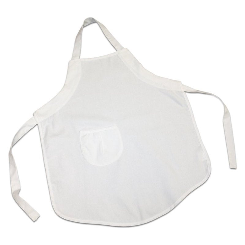 Durable White Youth Apron - Adjustable Neck Strap, 20x24 inches