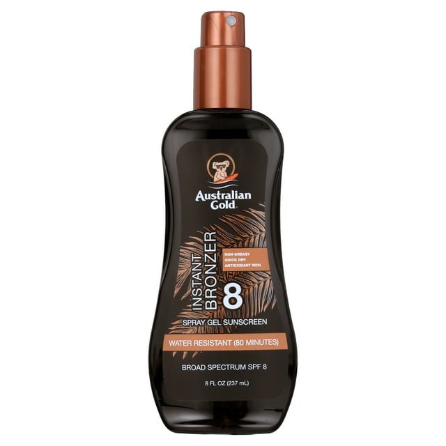 SPF 8 Spray Gel Sunscreen with Instant Bronzer - Multiple Sizes