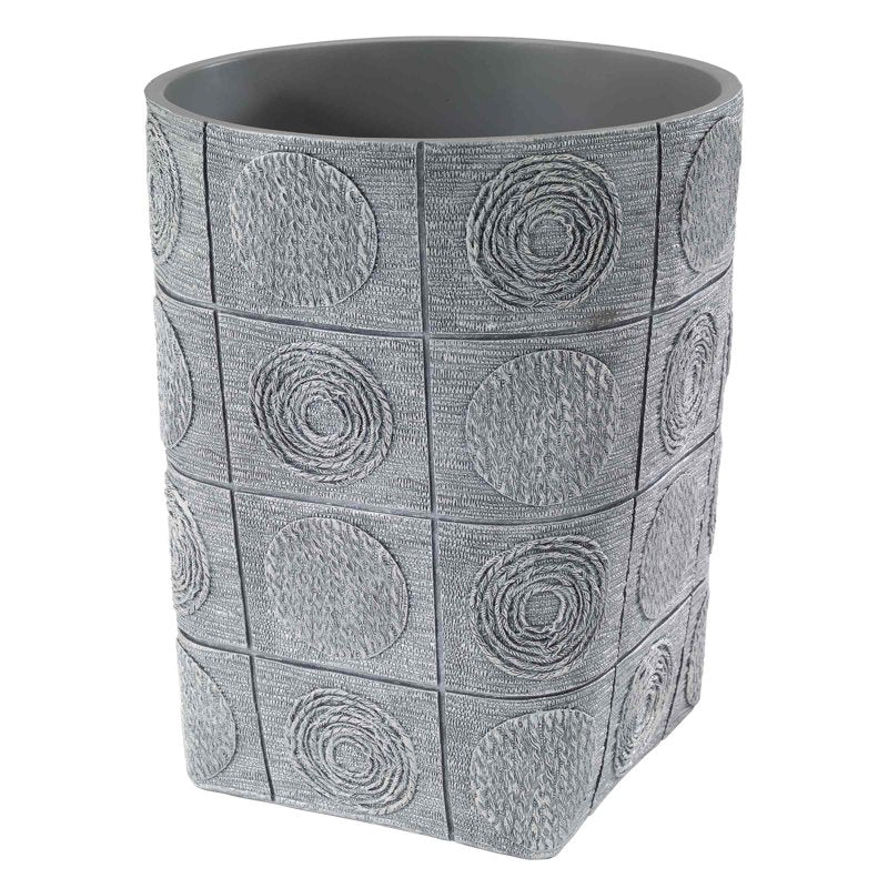 Avanti Galaxy Silver Wastebasket 8.13x10x8.13 Inch Modern Resin Trash Bin