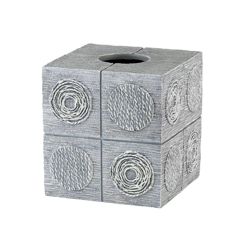 Avanti Galaxy Silver Tissue Cover 5.75x5.75x6 Resin Bathroom Accessory