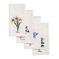 Botanic Garden Set of 4 Ivory Napkins - Embroidered Floral Design