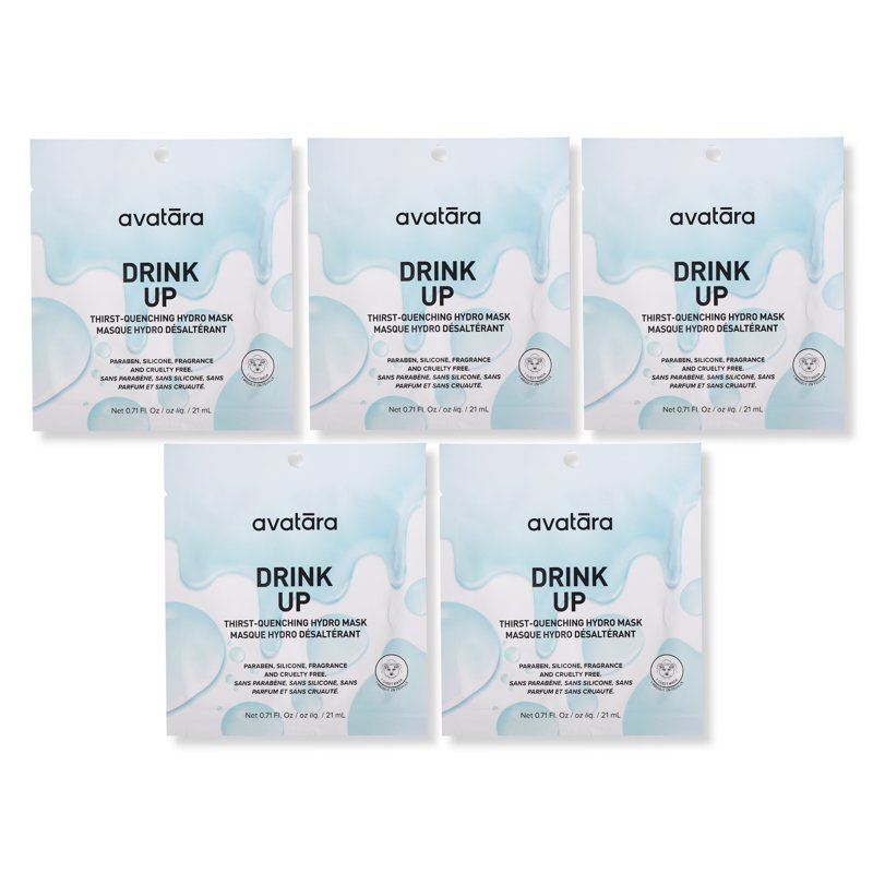 Hydrating Sheet Face Masks - 5 Pack for Dry Skin with Hyaluronic Acid