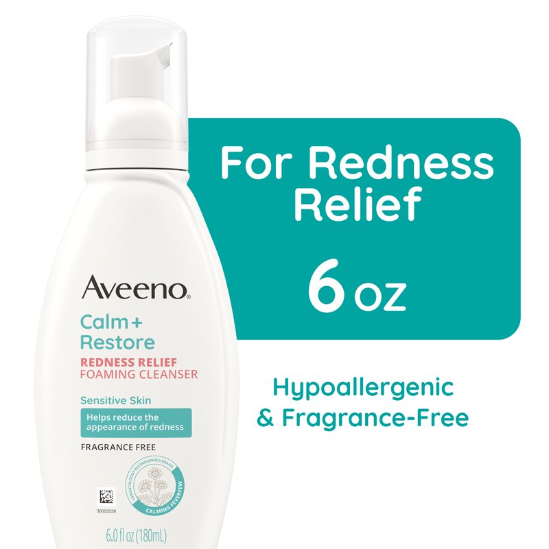 Redness Relief Foaming Facial Cleanser for Sensitive Skin, 6 oz