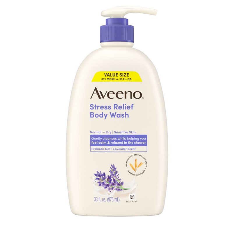 Stress Relief Body Wash with Prebiotic Oat & Lavender - 33 Fl Oz