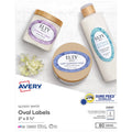 Glossy White Oval Labels - 2" x 3-1/3", 80 Count