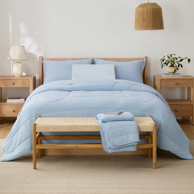 Breescape Essentials B-Cool 4-Piece Cooling Bed Sheets Set - King, Blue