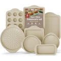 8-Piece Nonstick Carbon Steel Bakeware Set - White Marble