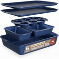 Nonstick Baking Pan Set - Blue Marble Coating, 6 Piece