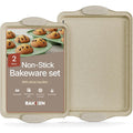 Nonstick Baking Pans Set - Medium & Large White Marble