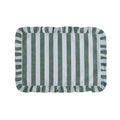 Ruffle Stripe Fabric Placemat - Cornflower Blue & Thyme Green, 20" x 14"