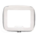 Clear Travel Organizer Bag with White Piping for Cosmetics and Toiletries