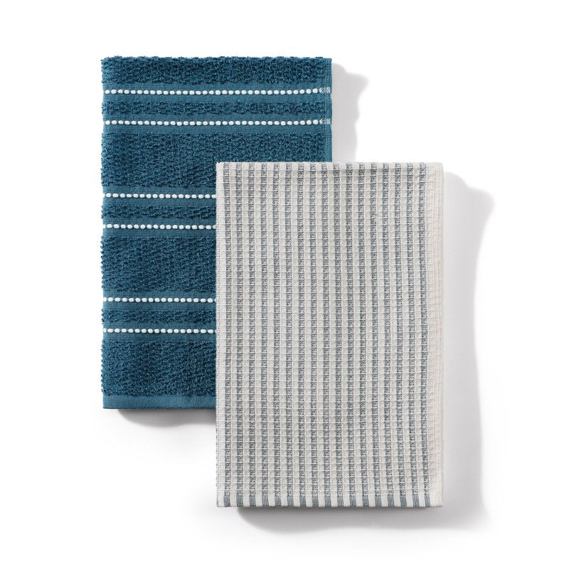 Teal Ocean Waffle Weave Kitchen Towels - 2 Pack