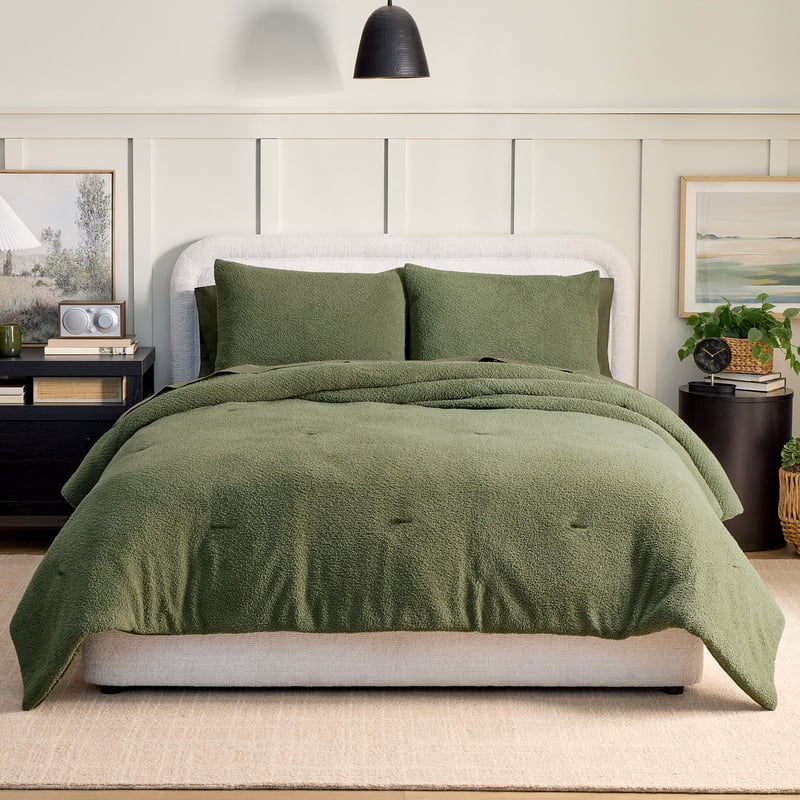 King Cozy Knit Comforter Set with Shams - Cypress Tree Pattern