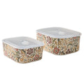 4-Piece Floral Stoneware Baking Dish Set with Lids