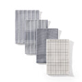Silver Kitchen Towels Set - 4-Pack Soft Cotton Dish Cloths for Cleaning & Drying