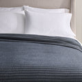 King Size Chenille Gauze Bed Blanket - Microfiber & Cotton Blend, Easy Care, Greystone