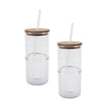 2-Piece Clear Ribbed Tritan Sipper Set - Clear