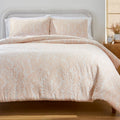King Botanical Comforter Set with Shams - Blush 3-Piece Bedding