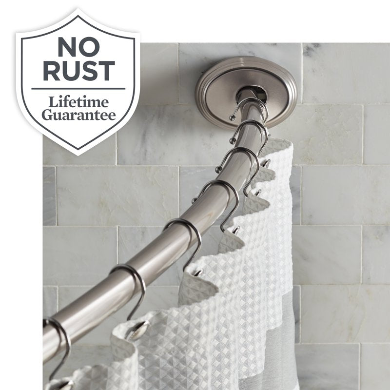 Adjustable Curved Shower Curtain Rod 50-72 in No Rust Nickel Finish