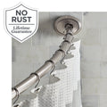 Adjustable Curved Shower Curtain Rod 50-72 in No Rust Nickel Finish