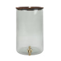 2-Gallon Green Countertop Beverage Dispenser with Acacia Wood Lid