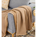 Reversible Gauze and Cozy Knit Throw Blanket - Dark Caramel, 50x72 Inches