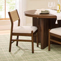 Lillian Fluted Dining Chairs Set of 2 - Walnut Finish & Cream