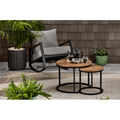 Outdoor Nesting End Tables - 2-Piece Set with Faux Wood Top