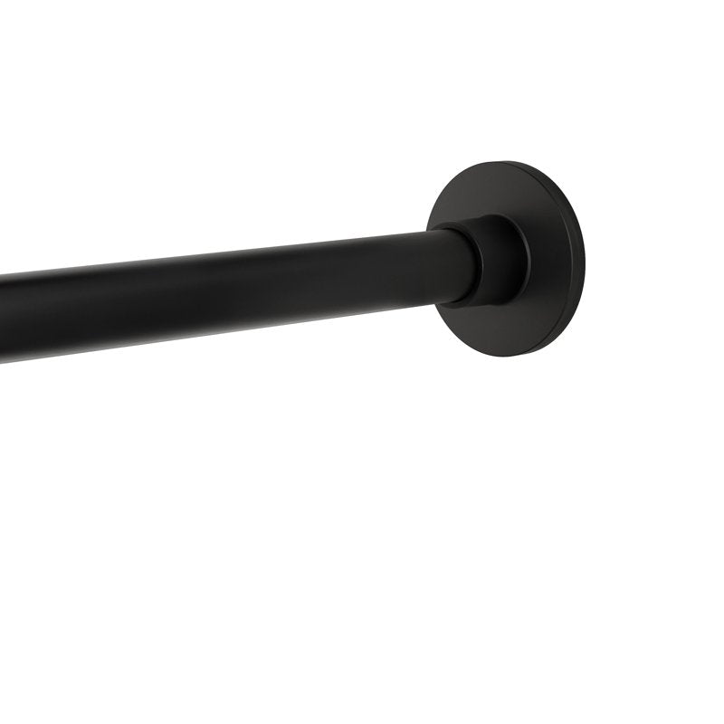Adjustable Tension Shower Curtain Rod - Rustproof Aluminum, Matte Black, 43-72 Inches