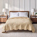 Cotton Quilt Full/Queen - Yellow Butter Paisley Medallion Limited Edition