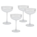 Clear Ribbed Tritan Coupe Glass Set - 4-Piece Drinkware