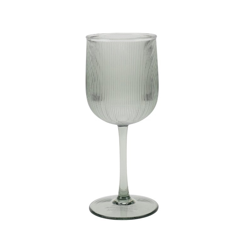 12-Ounce Green Ribbed Tritan Wine Glass - Durable & Stylish