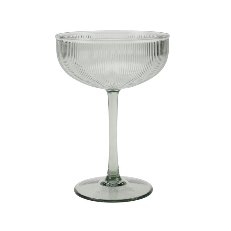 Green Ribbed Tritan Coupe Glass - 11 oz Durable Drinkware