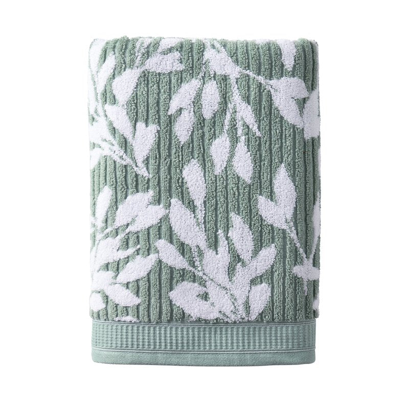 Better Homes & Gardens Signature Soft Floral Bath Towel - Green River/Arctic White - 30x56