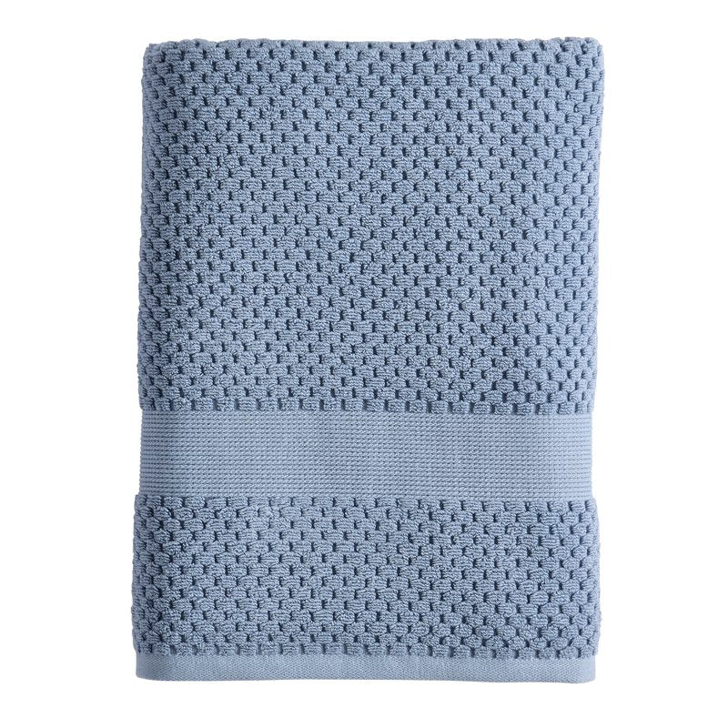 Better Homes & Gardens Blue Silver Soft Cotton Popcorn Textured Bath Towel