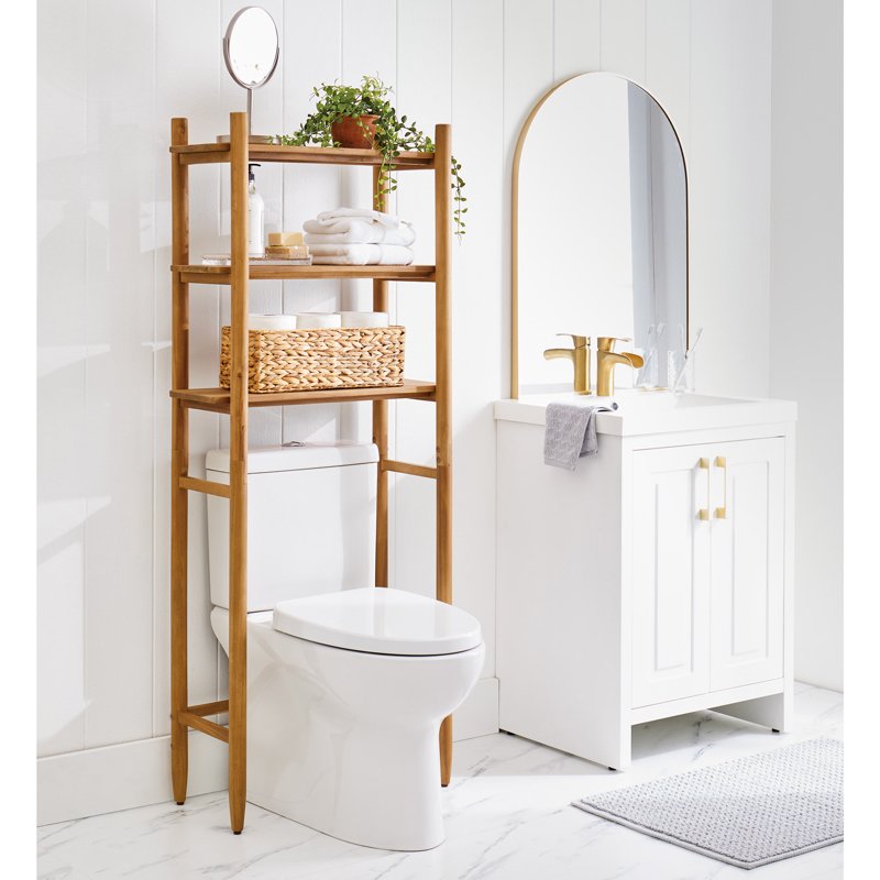 Better Homes & Gardens Springwood Over-the-Toilet Space Saver Cabinet - Light Honey, 3 Shelves
