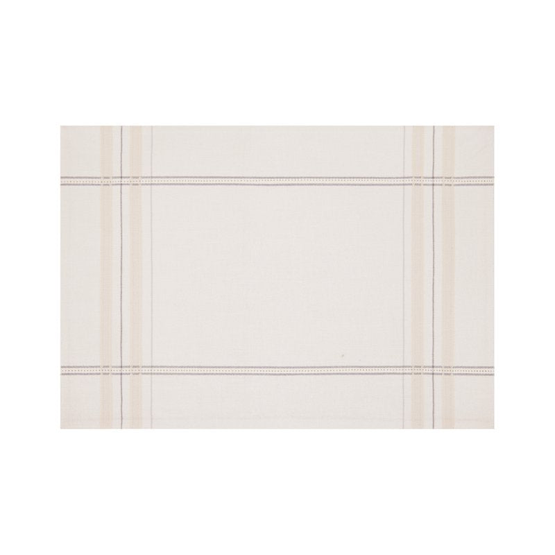 Cotton Table Placemat - Silver Plaid 14" x 20"