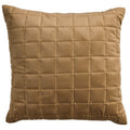 Dark Caramel Tufted Velvet Throw Pillow 20x20 Inches - Modern Accent Decor