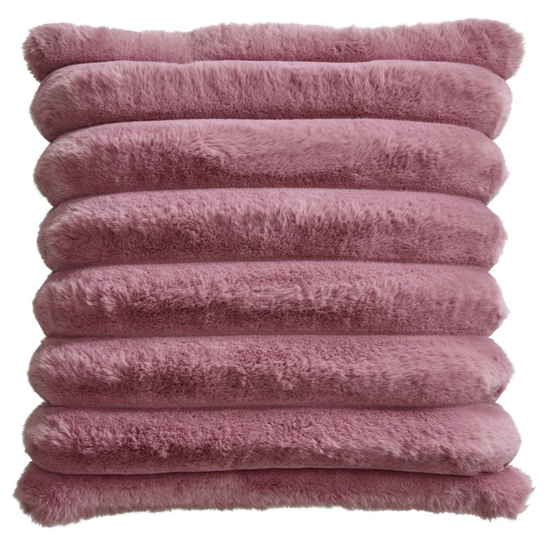 Violet Faux Fur Channel Decorative Pillow 22x22 with Green Accent - Better Homes & Gardens, Gem Variation