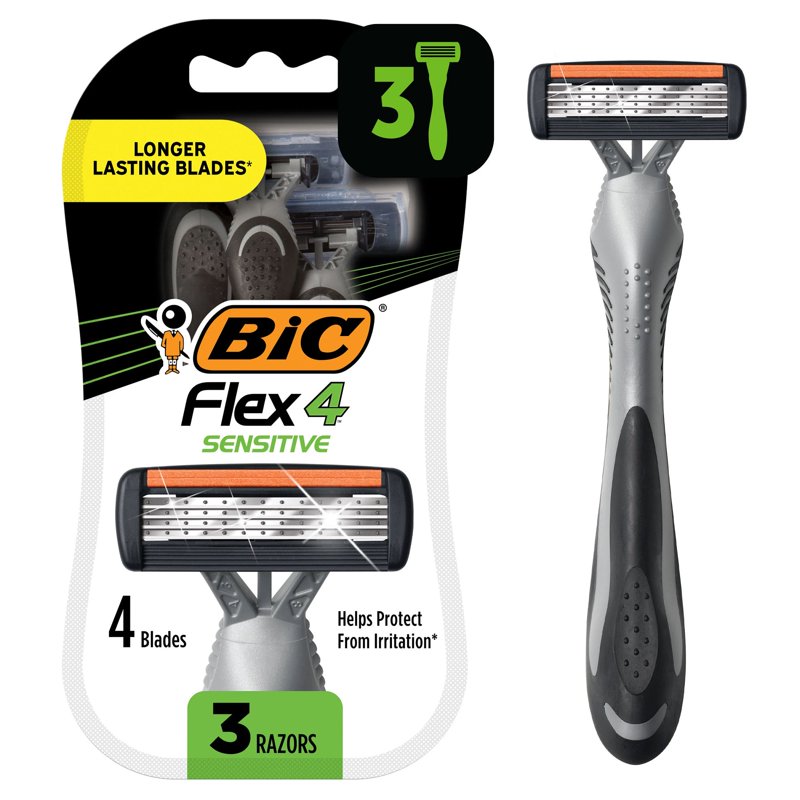 Men's 4-Blade Disposable Razors - 3-Count for Close Shave