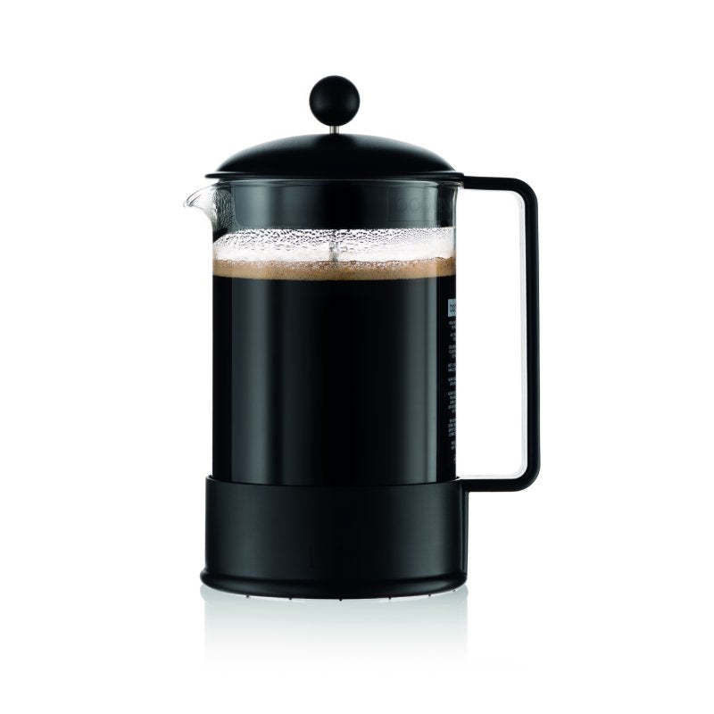 French Press Coffee Maker - 51 Oz. Borosilicate Glass, Black