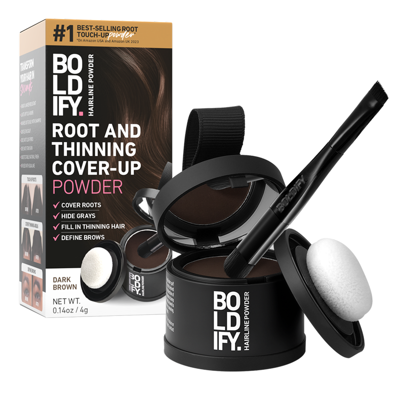 Root Touch Up Powder with Brush - Water-Resistant Hair Concealer