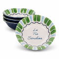 4-Piece Bamboo Melamine Cereal Bowl Set - Multi-Color