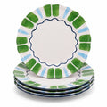 Bamboo Melamine Dinner Plate Set - 4-Piece, 11-Inch, Multi-Color
