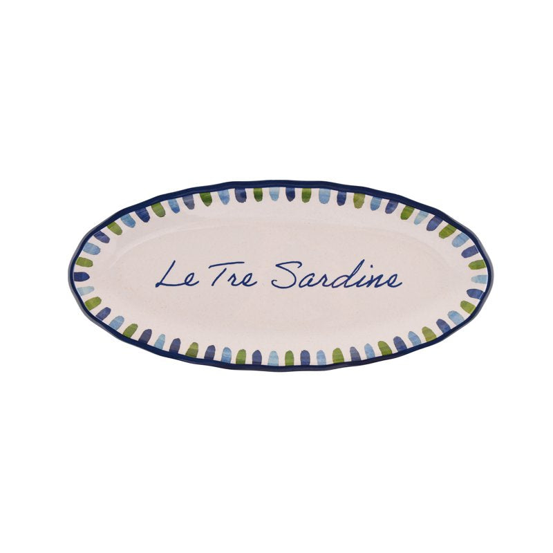 Bamboo Melamine Sardine Oval Platter - 18" x 8" Multicolor